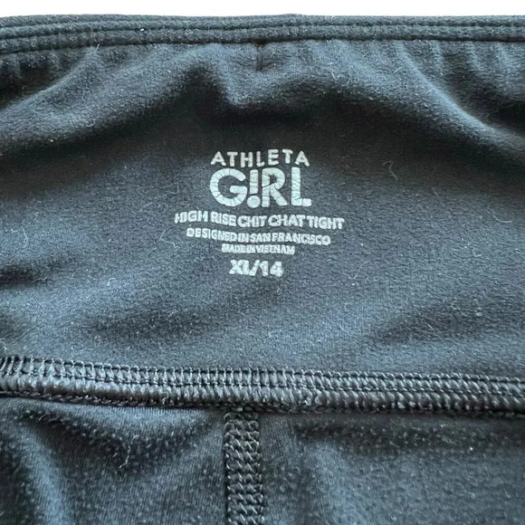 Athleta Girl Black High Rise Chit Chat Tight Leggings XL - Picture 3 of 3